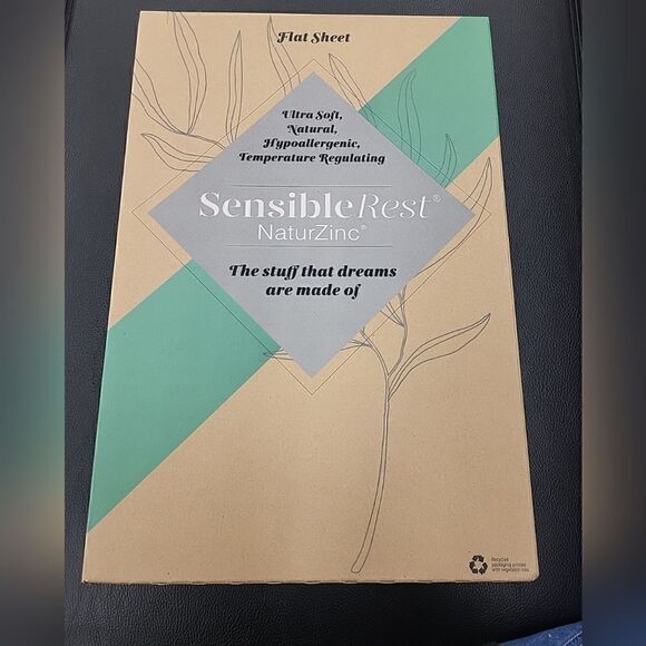 Brand New in Box SENSIBLE REST NaturZinc® King Flat Sheet Pink MSRP $170